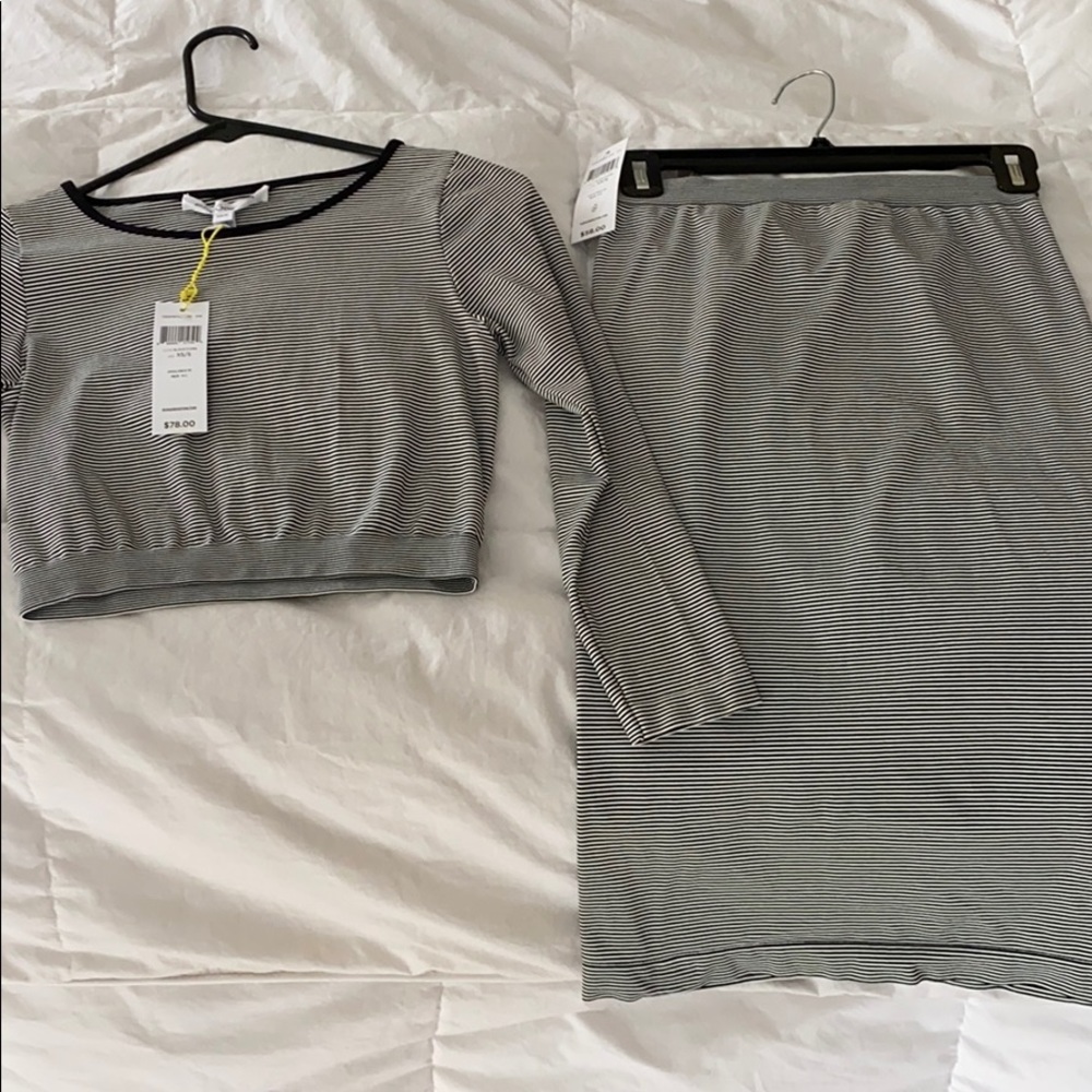 BCBG crop top and pencil skirt set